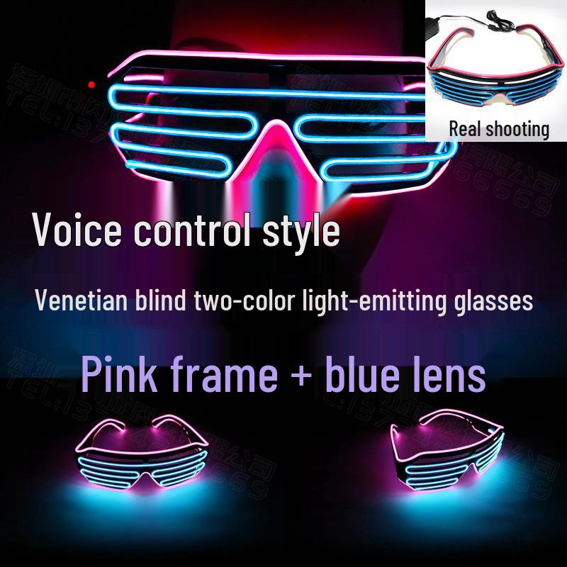 Voice-Controlled LED Trendy Light-Up Shutter Glasses for Festivals