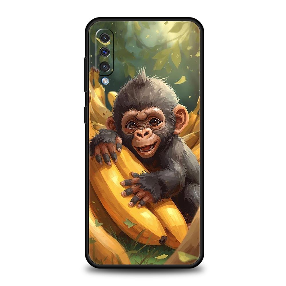 Monkey And Banana Phone Case for Samsung Galaxy A56 A36 A26 A16 A34 A24 A42 A22 A20 A12 A40 A30 A10 5G Soft TPU Cover Shell Bags