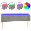 VidaXL Tête de Lit à LED Meuble de Chambre à Coucher Accessoire de Lit Double Tête de Cadre de Lit Intérieur Gris Clair 3123430