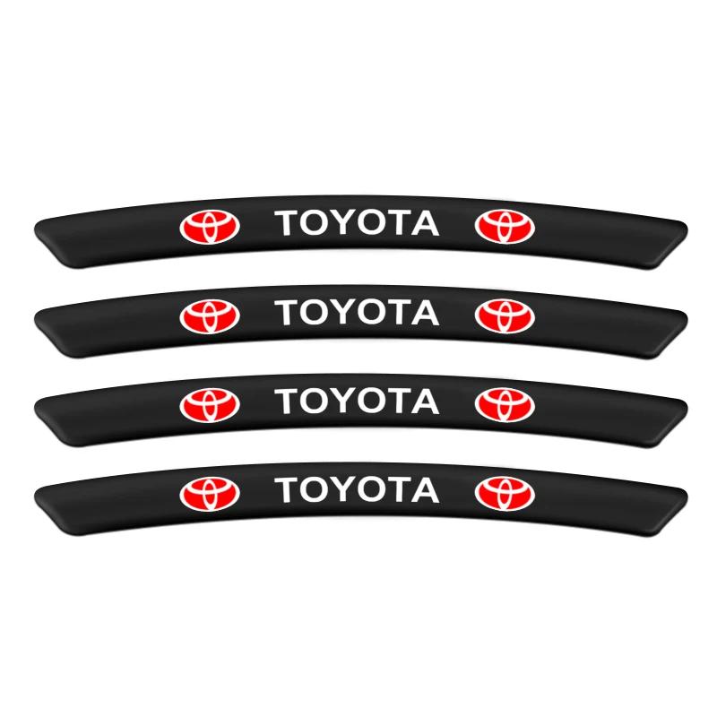 4Pcs Reflective Wheel Eyebrow Car Wheel Hub Stickers For Toyota TRD Gazoo Racing Corolla Yaris Chr Auris Rav4 Prius Prado Verso