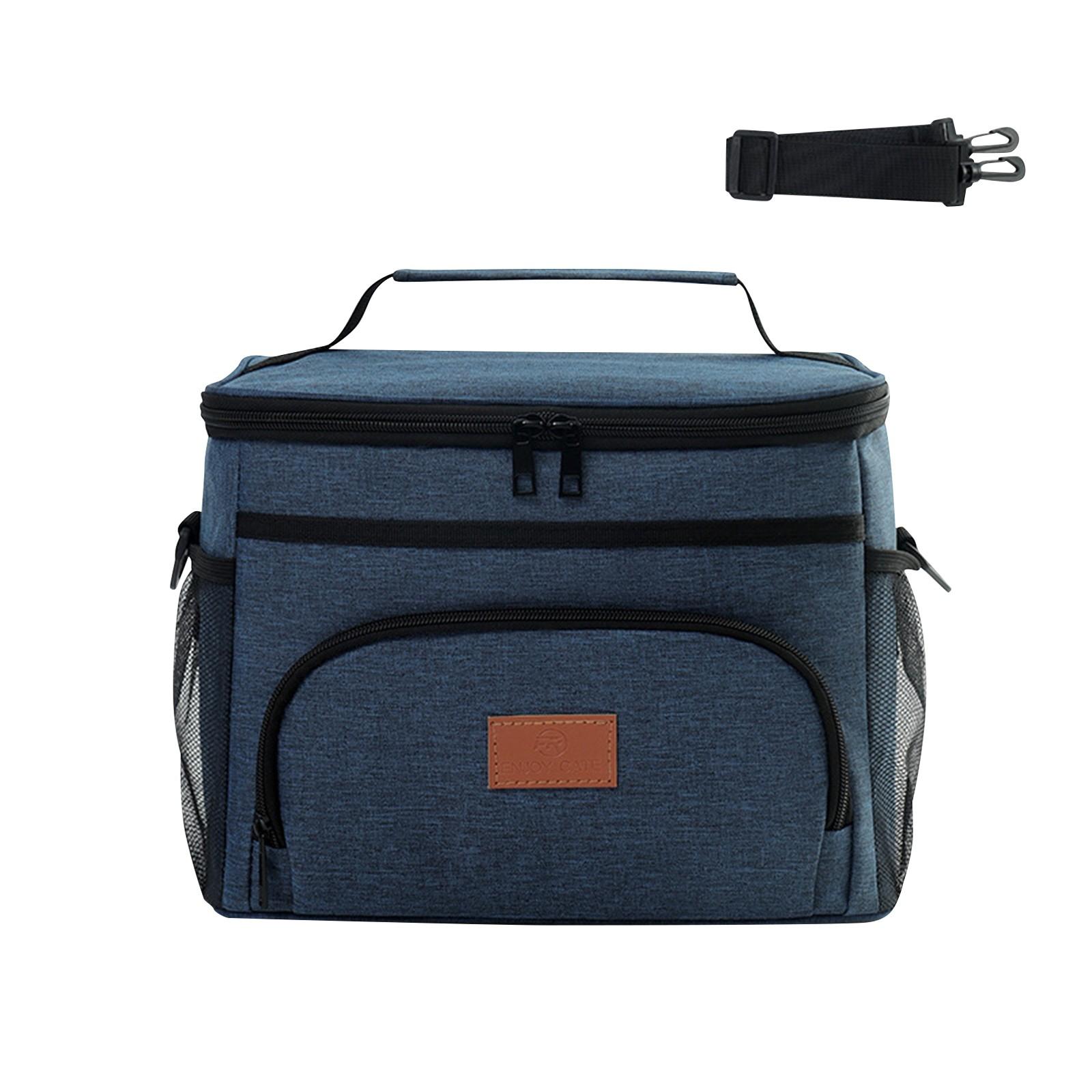 

Сумка-термос для ланча, Утолщенная уличная непромокаемая сумка для льда, Большая вместительная переносная сумка для ланча One Size тёмно-синий