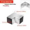 Stainless Steel Four-Way Tee Connector for Square Tubes - Weld-Free Fastener