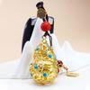 Chinese Style Gourd Keychain Gold Color Gourd Car Keychain Lucky Pendant Phone Chain  Men