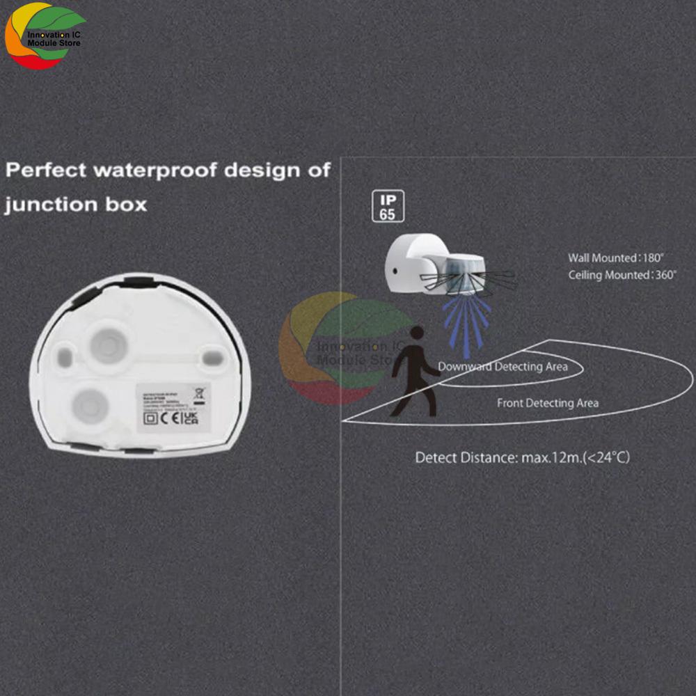 Motion Sensor Switch AC220-240V PIR High Sensitive Waterproof Wall Sensor Light Switch 3-12m Detection Distance