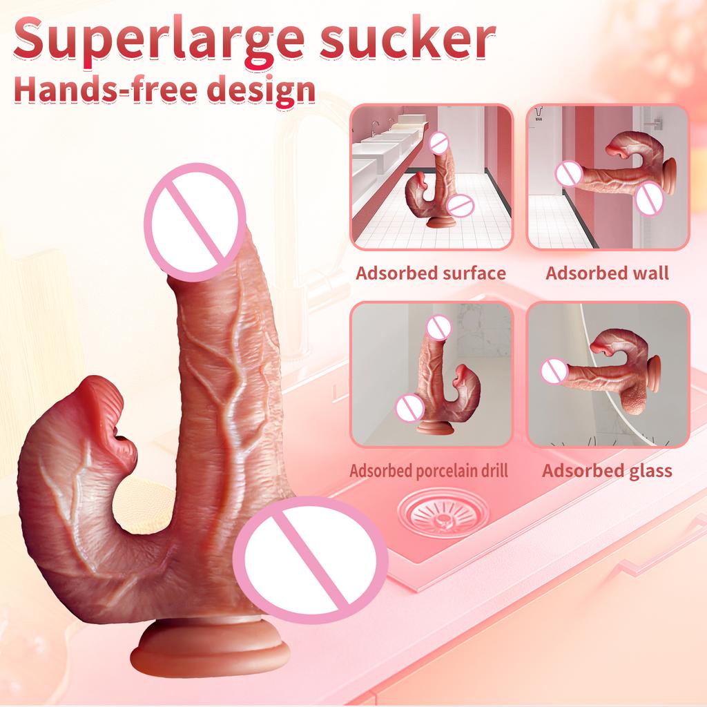 Realistic Dildos Sex Toys Telescopic Heating for Women Masturbation Anal Thrusting Penis Climax Dildo Vibrator G-spot Clitoral and Vaginal Stimulation