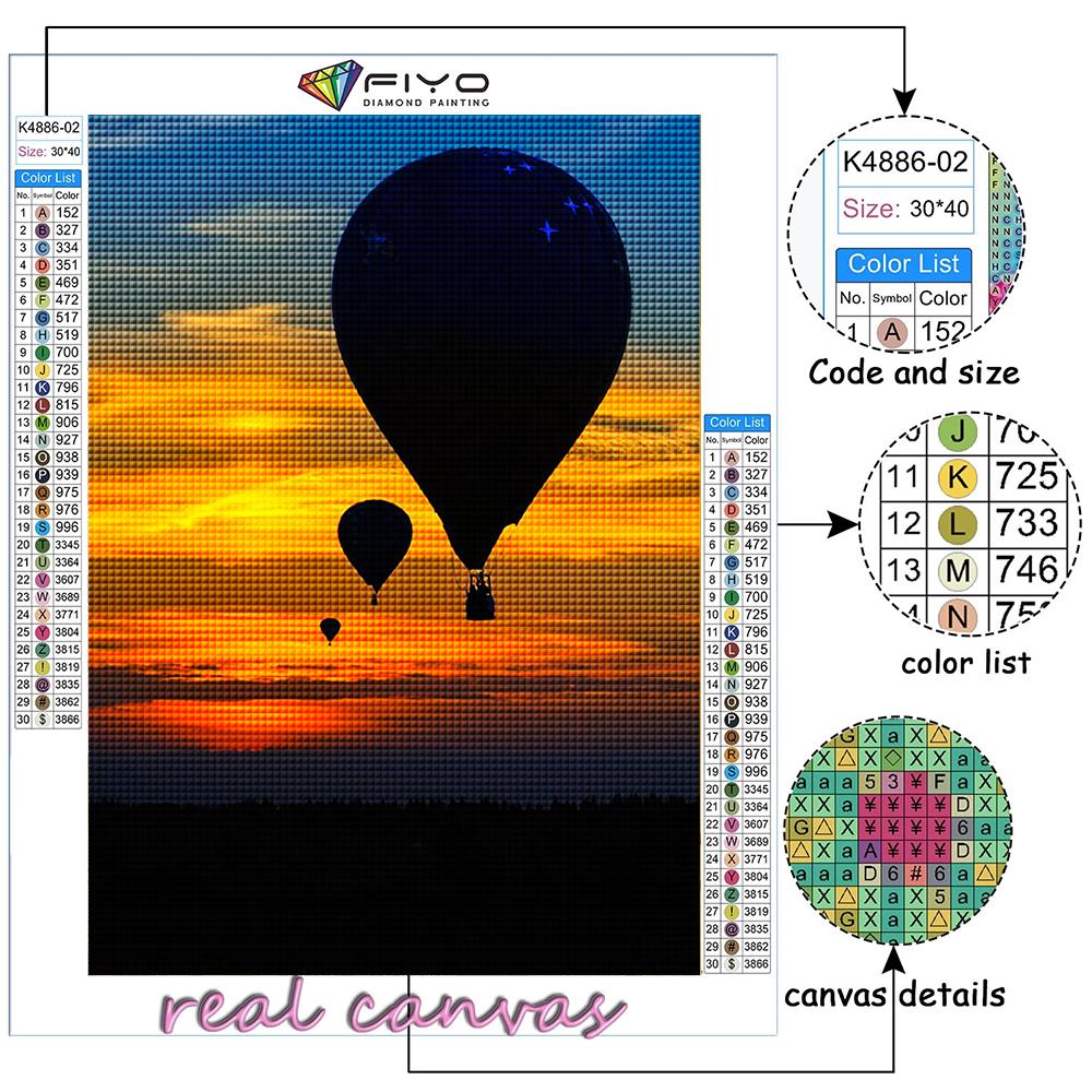 5D Diy Diamond Painting Hot Air Balloon Cross Stitch Full Diamond Embroidery Mosaic