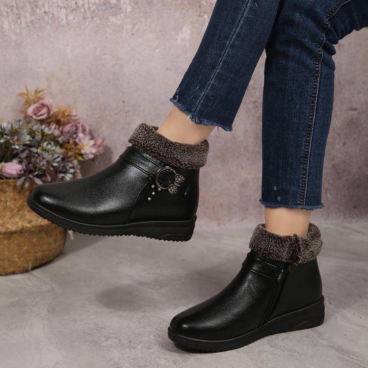 Fashion versatile cotton shoes for women's autumn and winter new comfortable casual flat bottom non-slip comfortable cotton shoes for women