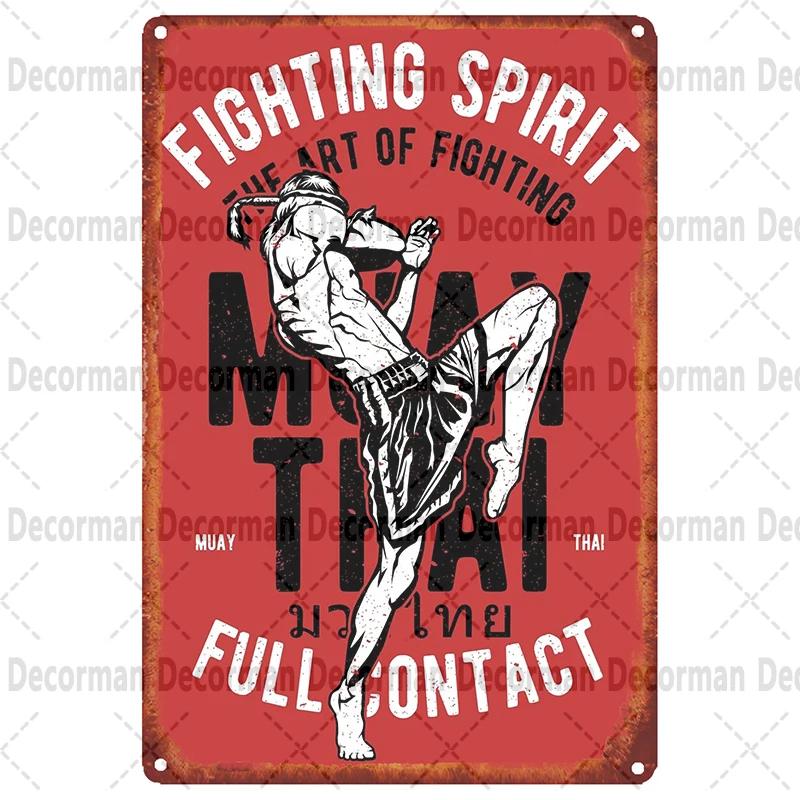 [ Mike86 ] Muay Thai Blechschild Wand Haus Boxen Thailand Metall Poster Kunst Malerei Kneipe LTA-3188 20*30 CM Vintage Dekoration