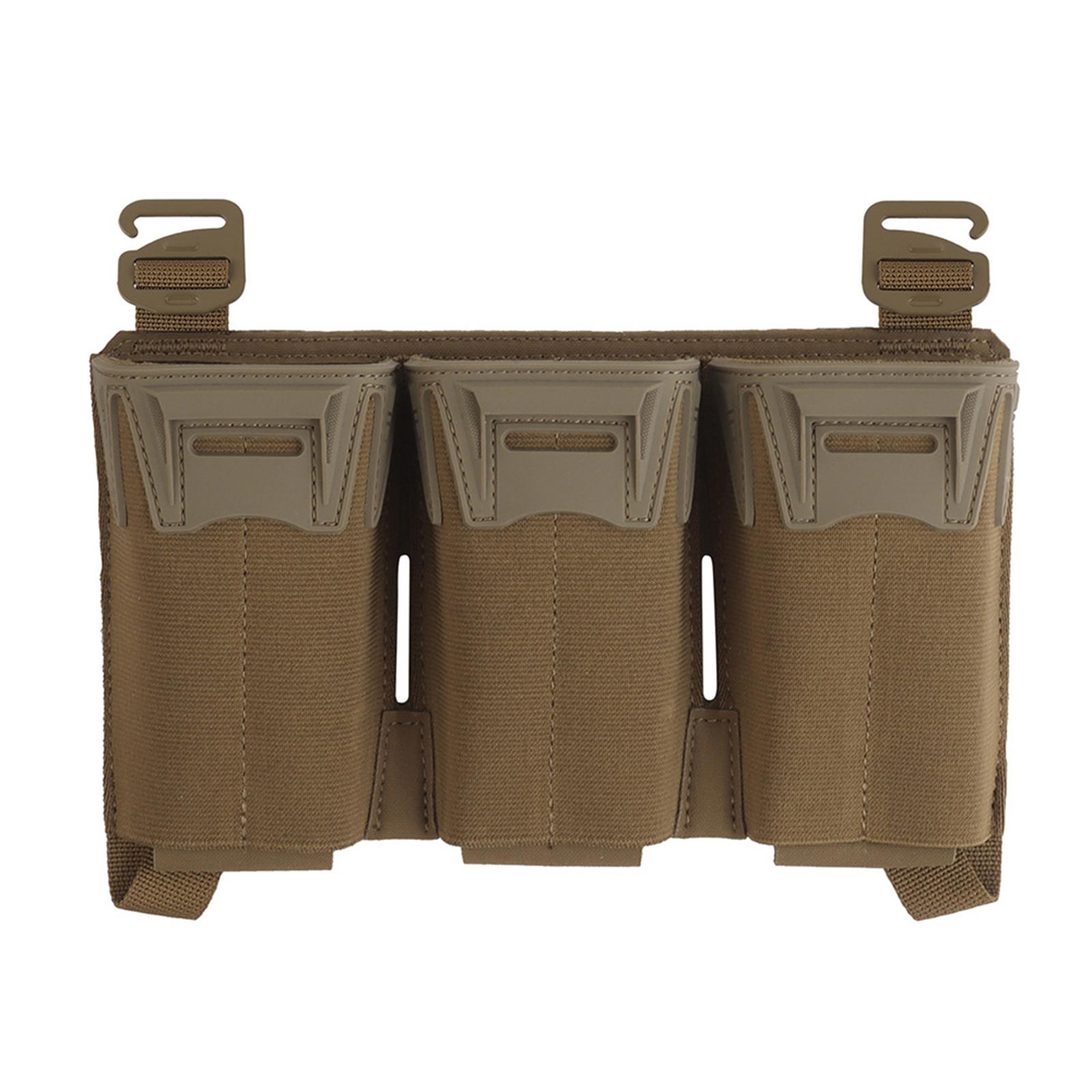 

Triple Mag Pouch G Hooks Hanging Storage Bag Triple Magazine Placard Pouch for 3Pcs 5.56 MAG/6Pcs 9mm Long Magazine Pouch хакі