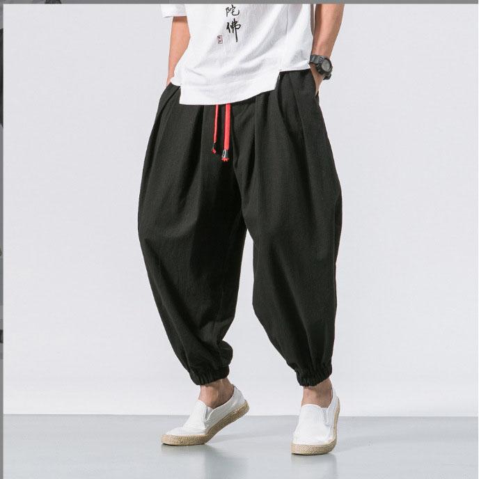 Pánské volné harémové kalhoty, podzimní čínské nadváhové tepláky, vysoce kvalitní ležérní kalhoty, plus size