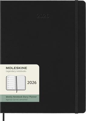 Moleskine 2026 Planner, 12-Month Weekly Diary, XL Size (19cm X 25cm), Hardcover, Black, Starts January, Model DHB12WN4Y26