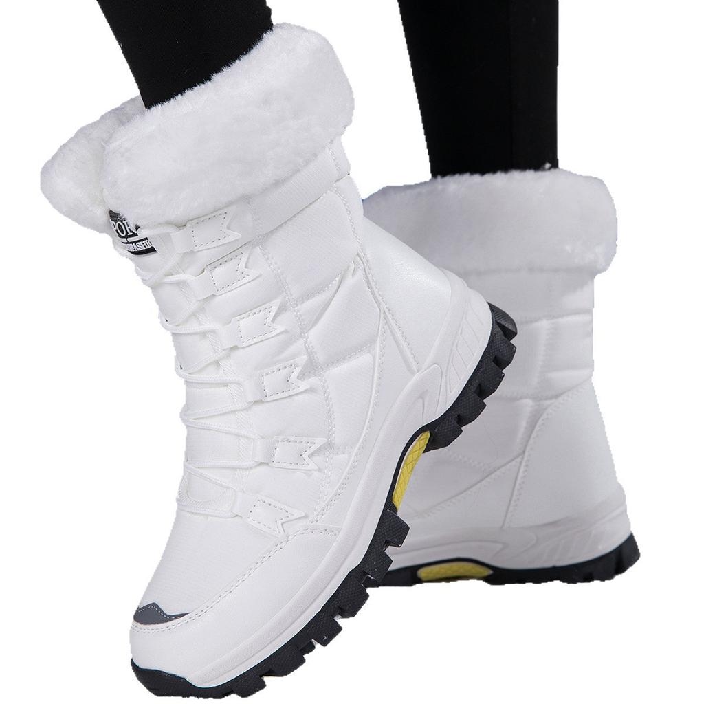 Non-slip Snow Boots Women Plush High-top Boots Warm Cotton Shoes Winter Outdoor Sneakers for Hiking Walking