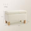 Storage Trunk For Bedroom 33L Upholstered In PU Storage Bench With Wooden Legs 60x38x40 Cm Cream