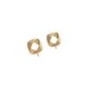 14K Gold-filled Brushed Square Stud Earrings with 925 Silver Pins for DIY Pearl Setting.