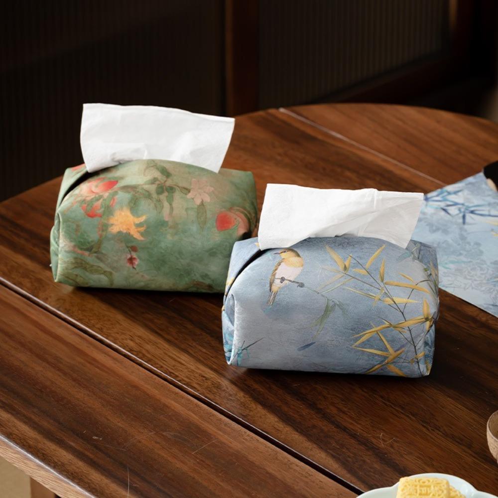 Exquisite Tissue Box Chinese Napkin Case Desktop Decorate Facial Tissue Cover  Desktop