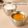 Beholder for salatdressing 1,6 oz Lekkasjesikker Lufttett Dippbeholder med Lokk Gjenbrukbar Rustfritt Stål Krydderkopper for Lunsjbokser Pikniker Og Reiser