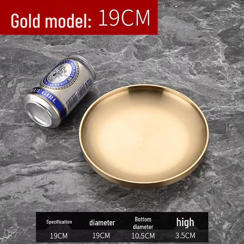 

ZISIZ Commercial Gold 26CM Round 3-Compartment Serving Plate
