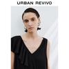 UR 2025 Autumn Elegant Irregular Ruffle Hem Sleeveless Dress