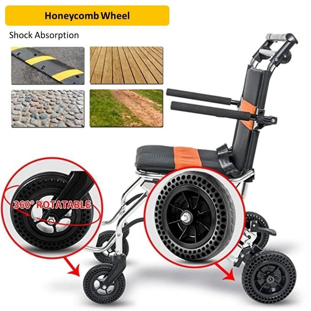 Portable And Foldable Self Propel Lightweight Wheelchair Travel Push Chair