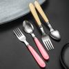 2Pcs/Set Portable Spoon Fork Combination Travel Tableware Set Stainless Steel Dinnerware With Box For Kid School Cutlery