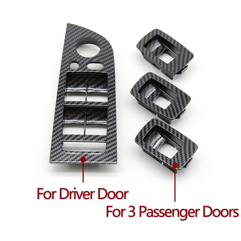 LHD RHD Car Carbon Fiber Window Lift Switch Panel Outer Cover Replacement For BMW 3 Series E90 E91 316 318 320 325 328i