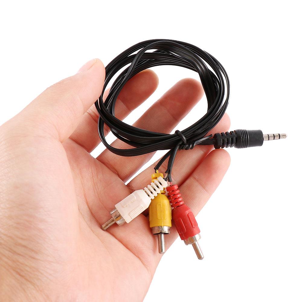 Durable RCA Male Converter 3 RCA 3.5MM Jack To RCA Cord AV Audio Cable Video Cables Wire