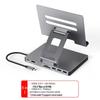 4K60Hz USB-C Docking Station with Gigabit Ethernet, USB 3.2 Splitter, Rotating Mobile/Tablet Bracket Expansion Dock