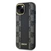 Dkny Dkhmp15Mpcpvslk iPhone 15 Plus /14 Plus 6.7 Black Hardcase Leather Checkered Mono Pattern Magsafe