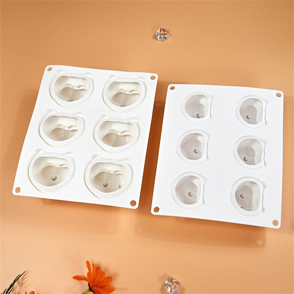 6Cavity Little Hamster Silicone Mold Baking Tool Mousse Cake Decorating Mold for Making Chocolate Candy Candle Soap