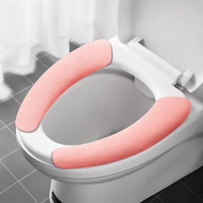 Universal Toilet Seat Cover Soft WC Paste Toilet Sticky Seat Pad Washable Bathroom Warmer Seat Lid Cover Pad Cushion Solid Color