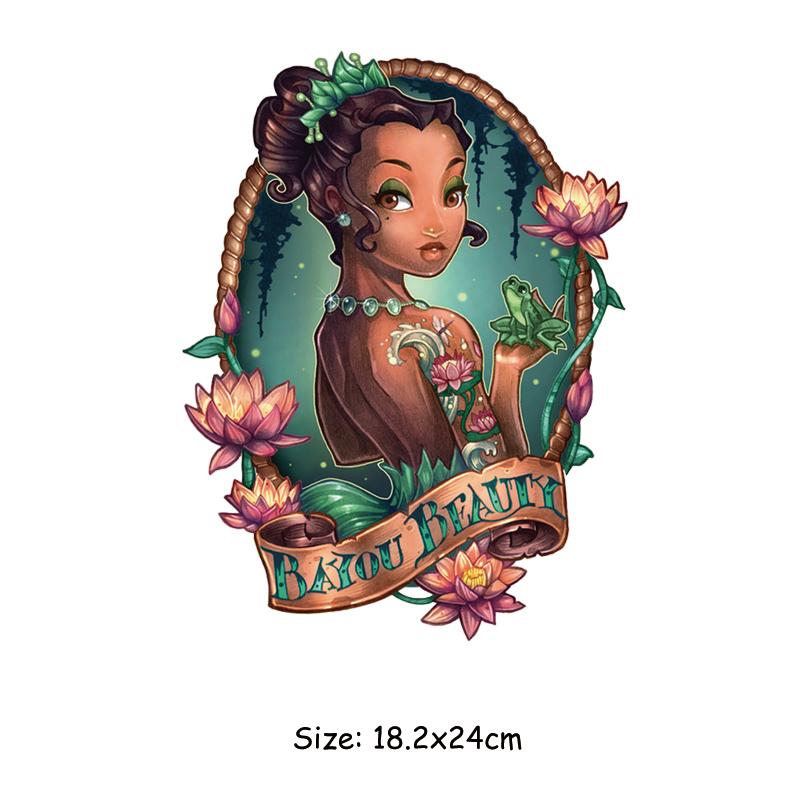 

Красота наклейки принцессы на одежде для девочек, термопресс, аппликация, футболка, толстовки, наклейки для одежды «сделай сам», Parches Ropa, железные нашивки 18.2x24cm