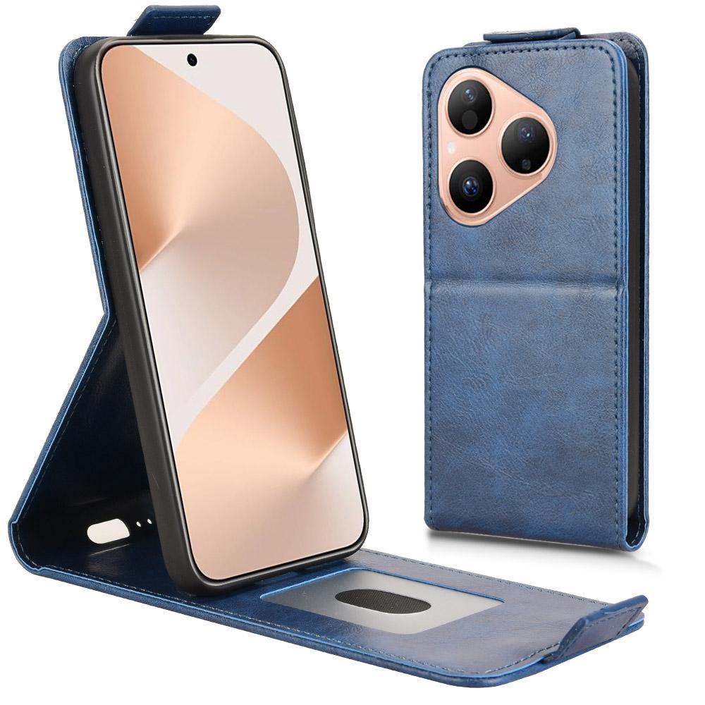 For Huawei Pura 80 Stand Case Magnetic Clasp Vertical Flip Leather Phone Cover with Card Holder