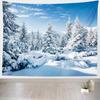 Winter Snow Mountain Forest Tapestry Winter Landscape Snowy Woodland Scene WallMounted Home Decor