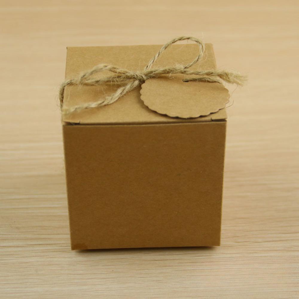 

100 шт. крошечных подарочных коробок с биркой, подарочные коробки из крафт-бумаги, мини-картонные коробки, складные коробки для угощений с бирками своими руками для свадебной вечеринки, девичника 100pcs хаки