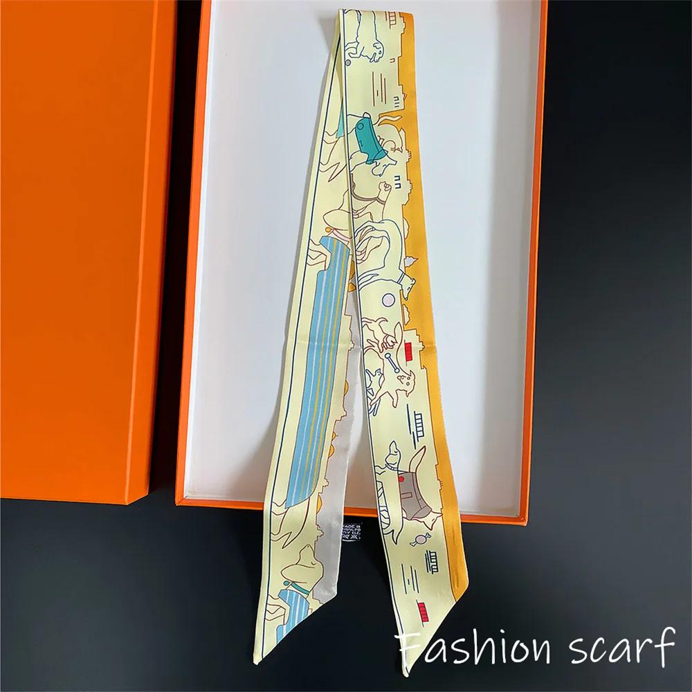 

Корейский летний новый роскошный клетчатый женский декоративный твиловый длинный ленточный переплетный мешок шелковая лента пояс для волос популярный маленький шарф 90X5CM