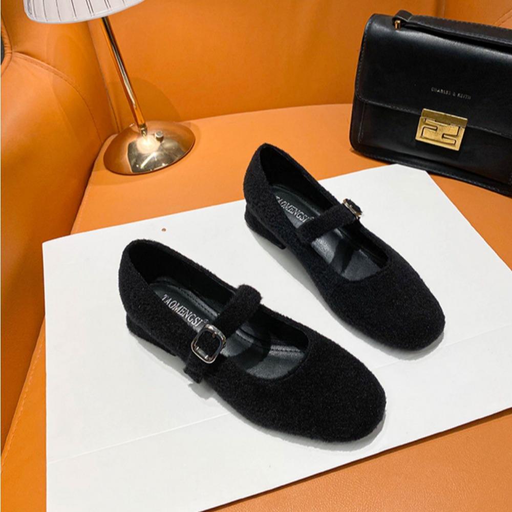 Fashion Pumps Women's 2025 Spring/autumn Buckle Mary Jane Shoes for Womens Thick Heels Wearing Oversized 43 High Heels Woman's Shoes