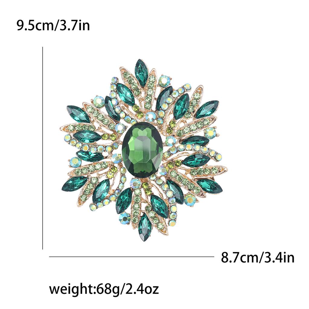 Fashion Alloy Large Crystal Glass Brooch Exaggerated Creative Women'S Sweater Coat Corsage Ornament Pin