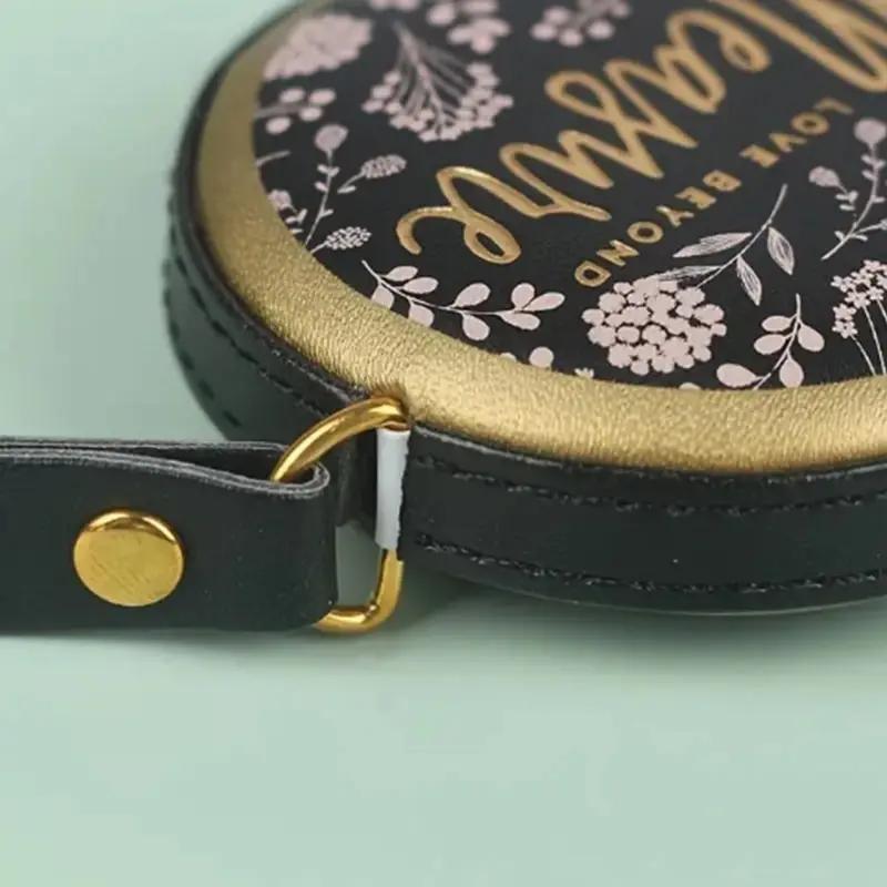 1pcs Portable Retractable Vintage PU Leather Mini Tape Measure Nostalgia Measuring Ruler Vintage Sewn Cm Inch Roll Scale