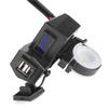   Motorcycle Dual USB   Socket Adapter with Voltmeter Display