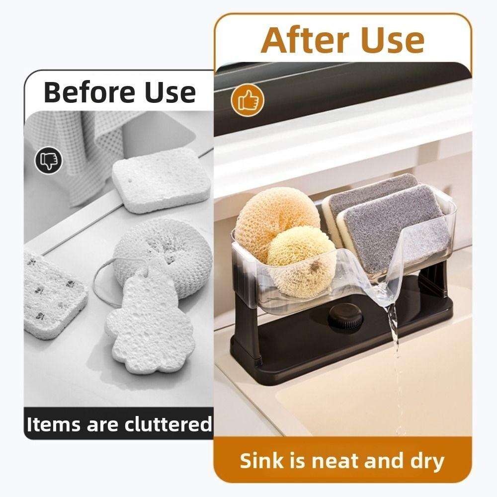 Quick Dry Kitchen Sink Storage Rack Suction Cup Sponge Drain Holder Household