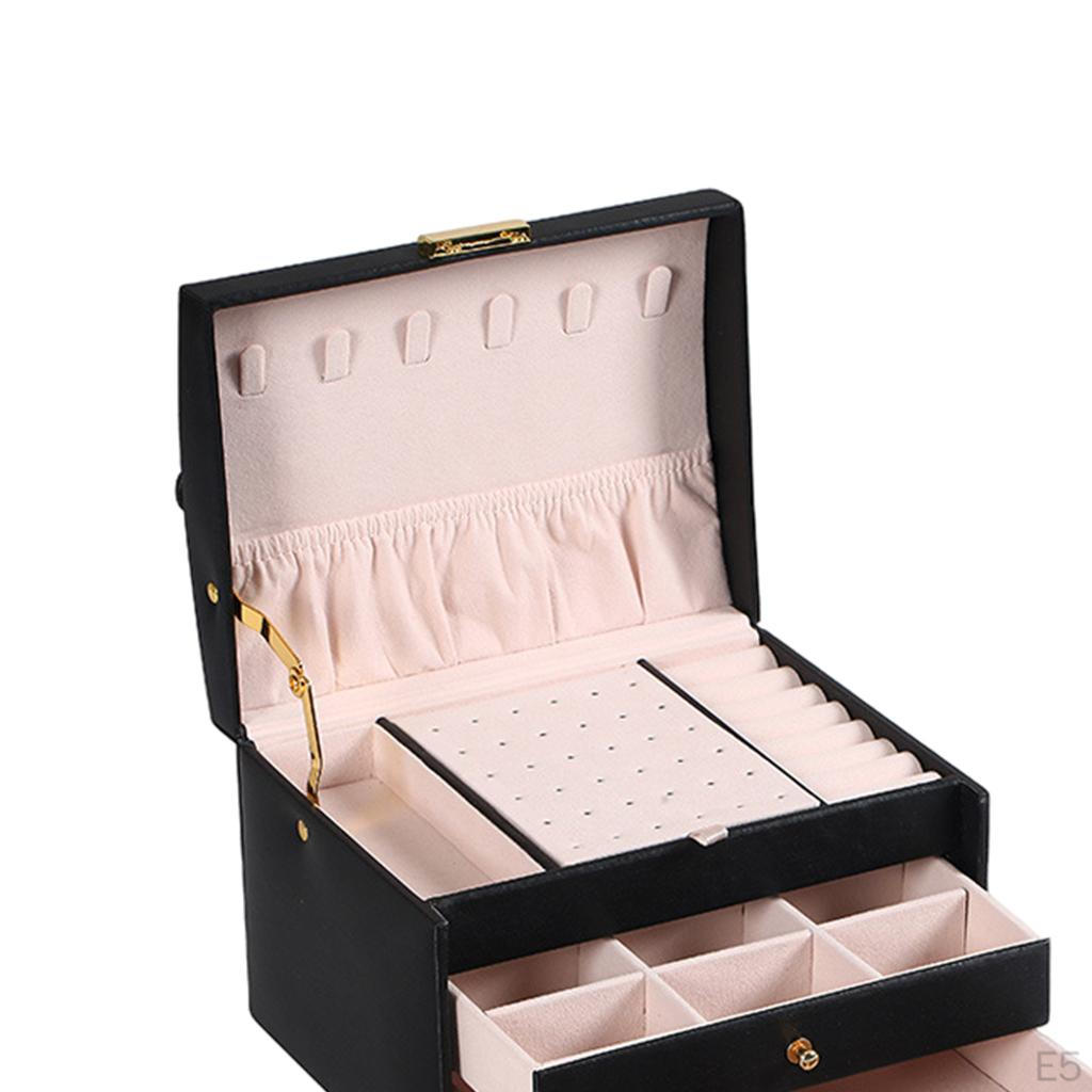 3 Layer Jewelry Box Multifunctional Portable Removeable Compartments Velvet Organiser Case Holder