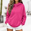 Women's Casual Long Sleeve Hoodie with Drawstring and Pockets, Non-Ribbed