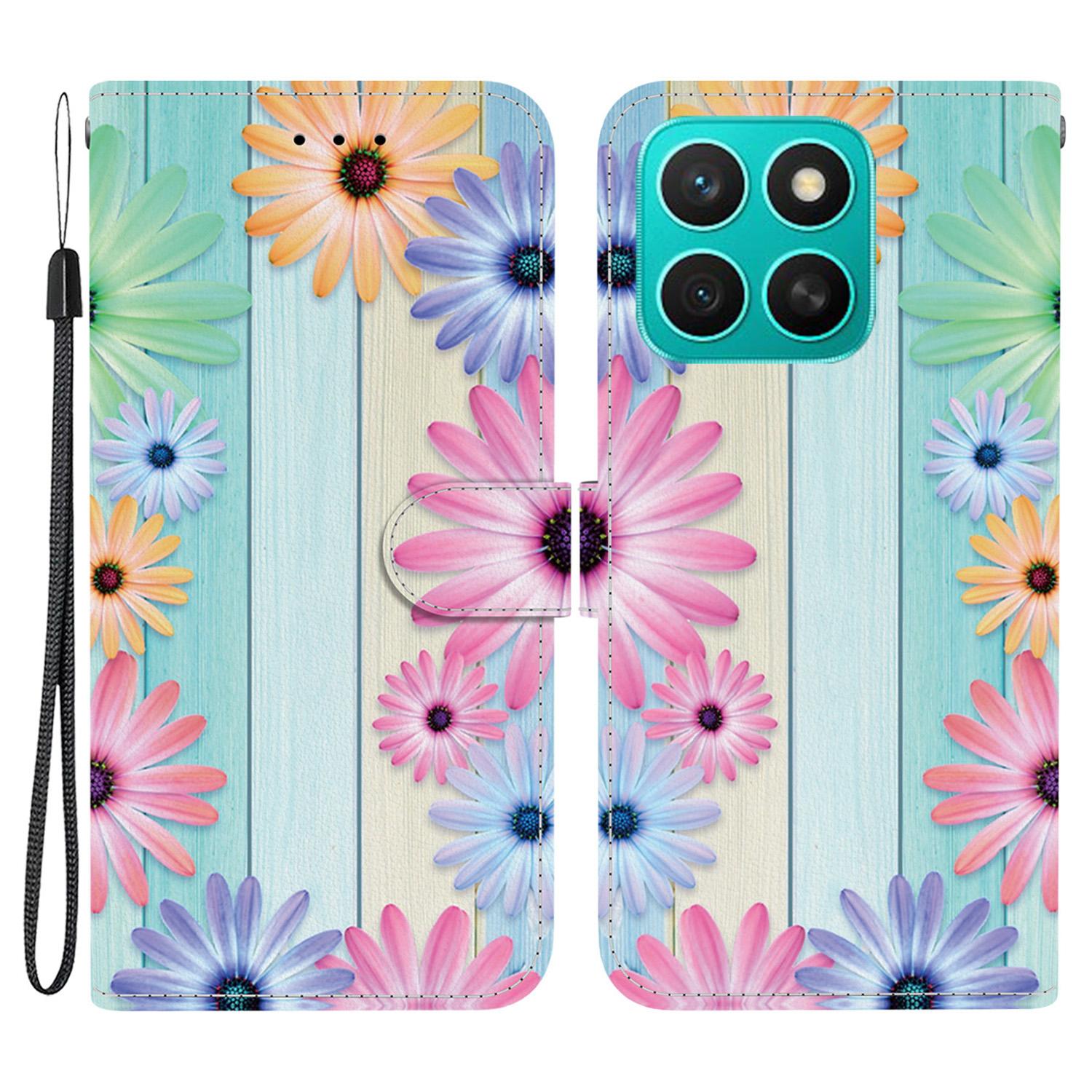 

Чохол для Honor X8c 4G з друком візерунка, протиударний шкіряний чохол-книжка для телефону з ремінцем Sunflower