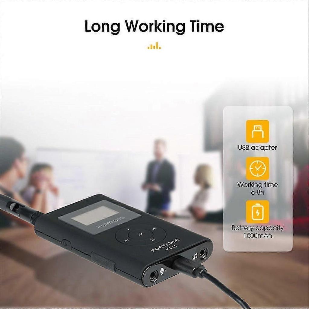 Retekess FT11 Trasmettitore Broadcast FM Wireless da 0,3W MP3 Portatile per Chiesa Auto Riunione Supporto Scheda TF Ingresso AUX