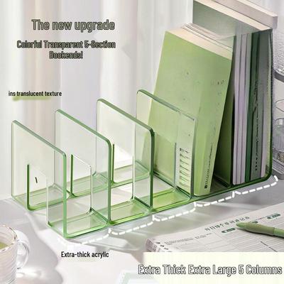 Scaffale da Tavolo Trasparente con Supporto e Divisore a Clip per Libri - Spesso per Semplice Conservazione dei Libri
