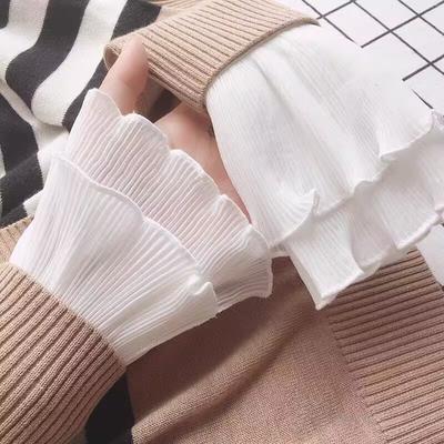 Abnehmbare, weiße, ausgestellte Ärmel mit Feenmotiv für Damen, passend zu Strickkleidern und Bekleidungsaccessoires