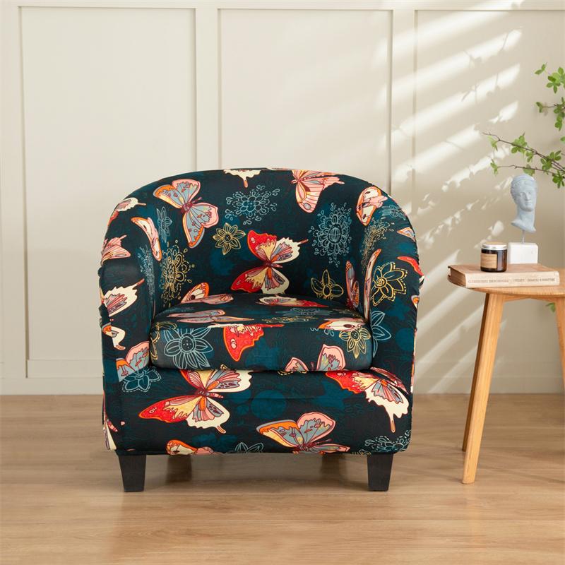 Spandex Stretch Tub Chair Cover Club Chair Cover Bar Small Sofa Slipcovers Bar Counter Couch Slipcover With Seat Cushion Covers