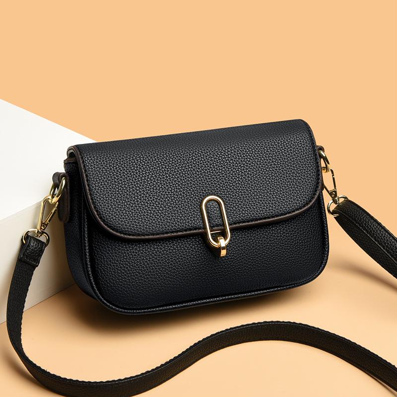Retro Multi-layer Crossbody Bag, Simple and Versatile, Fashionable Shoulder Bag, High-end Feeling, Light Luxury Texture, Temperament, Small Square Bag