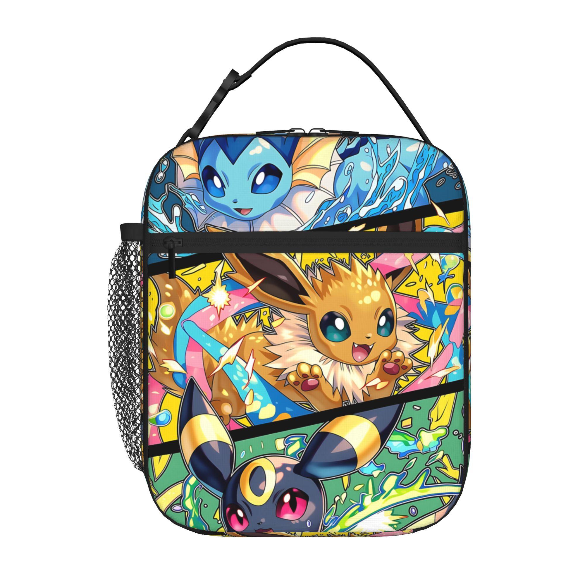 1 Piece Zipper Closure Group Storage Bag Pocket Pokemon  School Lunch Food Box Reusable For Lunch Food Bag One Size