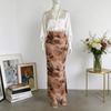 Summer Floral Print Bodycon Skirt With Side Slit For Elegant Ladies Wear
